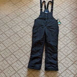 Vintage Sportscaster Snow Pants Mens L Bibs Black Ski Retro Insulated